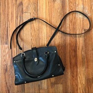 Coach Mercer Grain Leather Satchel 24 - Black